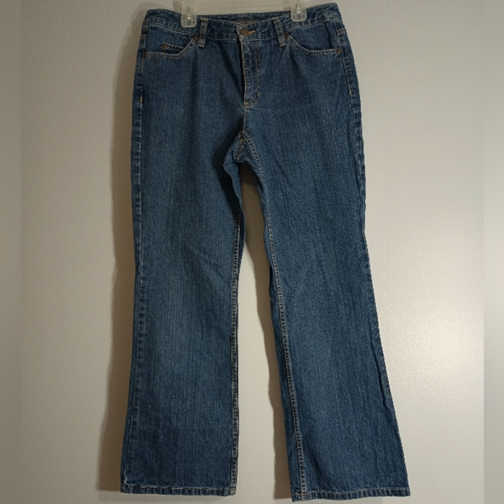 Liz Claiborne Blue Bootcut Jeans With Pink Rhinestones‎ 10P